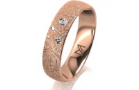 Ring 18 Karat Rotgold 5.0 mm kristallmatt 3 Brillanten G...
