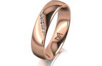 Ring 18 Karat Rotgold 5.0 mm poliert 5 Brillanten G vs...