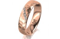 Ring 18 Karat Rotgold 5.0 mm diamantmatt 5 Brillanten G...
