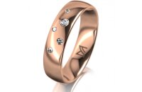 Ring 14 Karat Rotgold 5.0 mm poliert 5 Brillanten G vs...