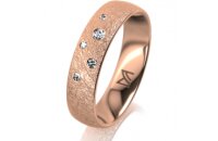 Ring 14 Karat Rotgold 5.0 mm kreismatt 5 Brillanten G vs...