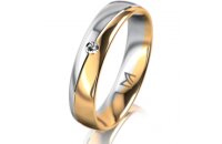 Ring 18 Karat Gelb-/Weissgold 4.5 mm poliert 1 Brillant G...