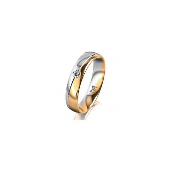 Ring 14 Karat Gelb-/Weissgold 4.5 mm poliert 1 Brillant G vs 0,050ct