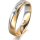 Ring 14 Karat Gelb-/Weissgold 4.5 mm längsmatt 1 Brillant G vs 0,050ct