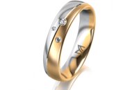 Ring 14 Karat Gelb-/Weissgold 4.5 mm l&auml;ngsmatt 3...