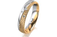 Ring 18 Karat Gelb-/Weissgold 4.5 mm kristallmatt 3...