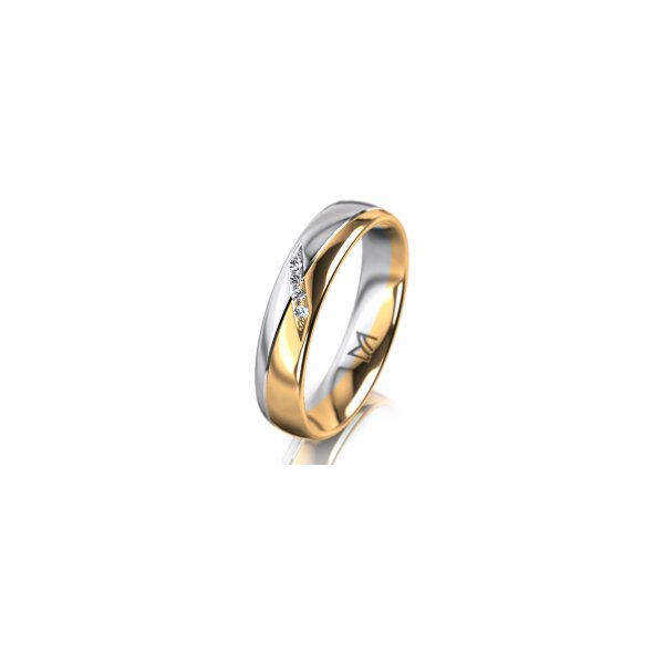 Ring 14 Karat Gelb-/Weissgold 4.5 mm poliert 4 Brillanten G vs 0,025ct