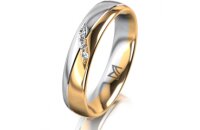 Ring 18 Karat Gelb-/Weissgold 4.5 mm poliert 4 Brillanten...