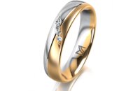 Ring 18 Karat Gelb-/Weissgold 4.5 mm l&auml;ngsmatt 4...