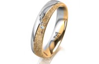 Ring 18 Karat Gelb-/Weissgold 4.5 mm kristallmatt 4...