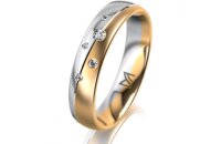 Ring 14 Karat Gelb-/Weissgold 4.5 mm l&auml;ngsmatt 5...