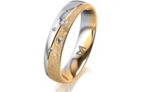 Ring 14 Karat Gelb-/Weissgold 4.5 mm kreismatt 5...