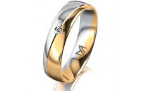 Ring 14 Karat Gelb-/Weissgold 5.0 mm poliert 1 Brillant G...