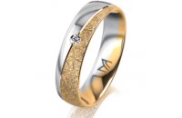 Ring 14 Karat Gelb-/Weissgold 5.0 mm kristallmatt 1...