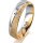Ring 14 Karat Gelb-/Weissgold 5.0 mm kristallmatt 1 Brillant G vs 0,025ct