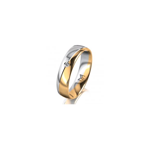 Ring 18 Karat Gelb-/Weissgold 5.0 mm poliert 1 Brillant G vs 0,025ct
