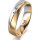 Ring 18 Karat Gelb-/Weissgold 5.0 mm längsmatt 1 Brillant G vs 0,025ct