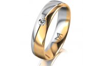 Ring 14 Karat Gelb-/Weissgold 5.0 mm poliert 1 Brillant G...