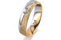 Ring 14 Karat Gelb-/Weissgold 5.0 mm kristallmatt 1...