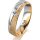 Ring 14 Karat Gelb-/Weissgold 5.0 mm kristallmatt 1 Brillant G vs 0,050ct