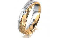 Ring 14 Karat Gelb-/Weissgold 5.0 mm diamantmatt 1...