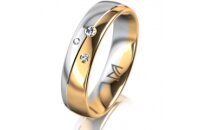 Ring 14 Karat Gelb-/Weissgold 5.0 mm poliert 3 Brillanten...