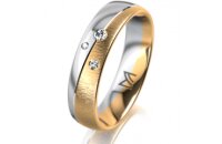 Ring 14 Karat Gelb-/Weissgold 5.0 mm sandmatt 3...