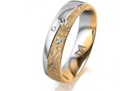 Ring 14 Karat Gelb-/Weissgold 5.0 mm kristallmatt 3...