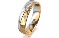 Ring 14 Karat Gelb-/Weissgold 5.0 mm diamantmatt 3...