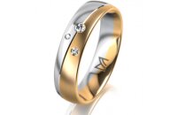 Ring 18 Karat Gelb-/Weissgold 5.0 mm l&auml;ngsmatt 3...