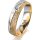 Ring 18 Karat Gelb-/Weissgold 5.0 mm kristallmatt 3 Brillanten G vs Gesamt 0,040ct