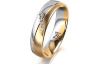 Ring 14 Karat Gelb-/Weissgold 5.0 mm l&auml;ngsmatt 5...