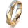 Ring 14 Karat Gelb-/Weissgold 5.0 mm sandmatt 5 Brillanten G vs Gesamt 0,035ct