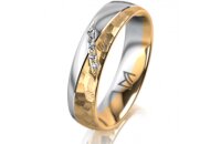 Ring 18 Karat Gelb-/Weissgold 5.0 mm diamantmatt 5...