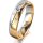Ring 14 Karat Gelb-/Weissgold 5.0 mm poliert 5 Brillanten G vs Gesamt 0,055ct