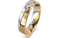 Ring 14 Karat Gelb-/Weissgold 5.0 mm diamantmatt 5...