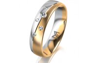 Ring 18 Karat Gelb-/Weissgold 5.0 mm l&auml;ngsmatt 5...
