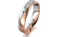 Ring 14 Karat Rot-/Weissgold 4.5 mm l&auml;ngsmatt 1...