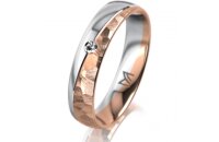 Ring 14 Karat Rot-/Weissgold 4.5 mm diamantmatt 1...
