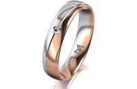 Ring 18 Karat Rot-/Weissgold 4.5 mm poliert 1 Brillant G...