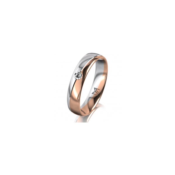 Ring 14 Karat Rot-/Weissgold 4.5 mm poliert 1 Brillant G vs 0,050ct