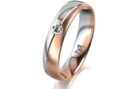Ring 14 Karat Rot-/Weissgold 4.5 mm l&auml;ngsmatt 1...