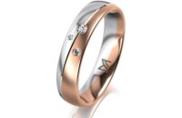 Ring 18 Karat Rot-/Weissgold 4.5 mm l&auml;ngsmatt 3...