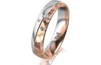 Ring 18 Karat Rot-/Weissgold 4.5 mm diamantmatt 3...