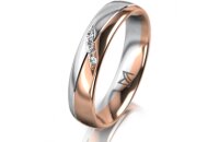 Ring 14 Karat Rot-/Weissgold 4.5 mm poliert 4 Brillanten...