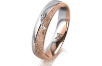 Ring 14 Karat Rot-/Weissgold 4.5 mm kristallmatt 4...