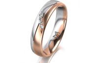 Ring 18 Karat Rot-/Weissgold 4.5 mm l&auml;ngsmatt 4...