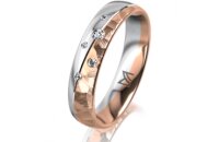 Ring 14 Karat Rot-/Weissgold 4.5 mm diamantmatt 5...