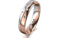 Ring 18 Karat Rot-/Weissgold 4.5 mm poliert 5 Brillanten...