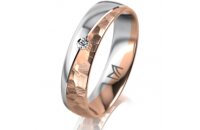Ring 18 Karat Rot-/Weissgold 5.0 mm diamantmatt 1...